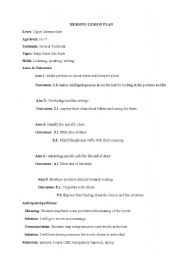 English Worksheet: reading lesson plan