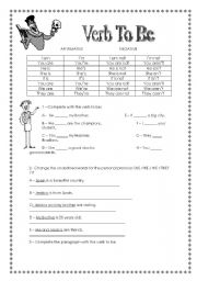 English Worksheet: Verb To Be