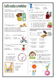 English Worksheet: Revision test