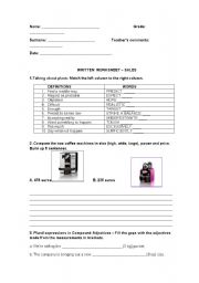 English worksheet: Sales and Comparisons 