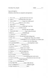 English Worksheet: test
