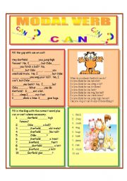 English Worksheet: MODAL VERB CAN 