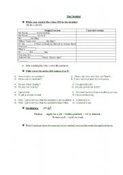 English Worksheet: The Terminal