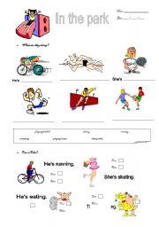 English worksheet: What are they doing?