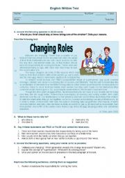 English Worksheet: Test - Changing roles