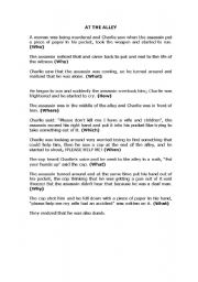 English Worksheet: AT THE ALLEY
