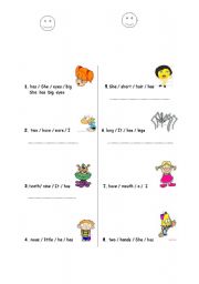 English worksheet: body 