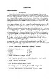 English Worksheet: WORKSHEET