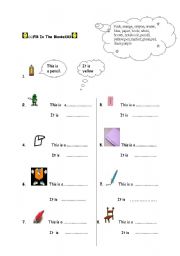 English Worksheet: classroom objects