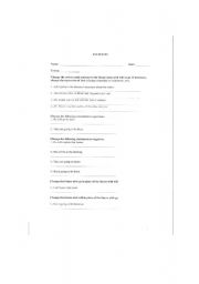 English worksheet: future with will or going to