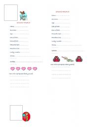 English Worksheet: STUDENT PROFILE