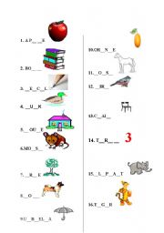 English Worksheet: spelling