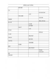 English Worksheet: irregular verbs