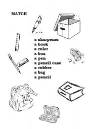 English Worksheet: school things