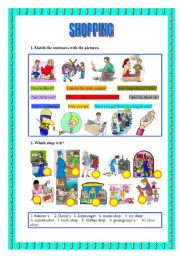 English Worksheet: SHOPPING 1