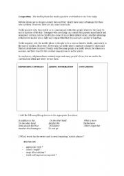 English Worksheet: Composition on Mobile Phone-Identifying conectors