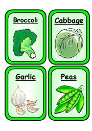 English Worksheet: FRUITS & VEGETABLES - Flashcards - Part 2 