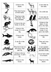 English Worksheet: Animal Dominoes page 1