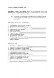 English Worksheet: Project work on Gibraltar