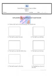 English worksheet: Prepositions of place