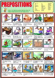 English Worksheet: PREPOSITIONS REVIEW