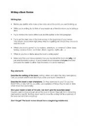 English worksheet: How to write a book review