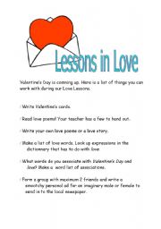 English worksheet: Lessons in Love