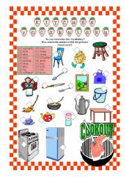 English Worksheet: Kitchen Vocabulary 1 of 2 - 5th grade
