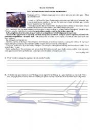 English Worksheet: Space Tourism