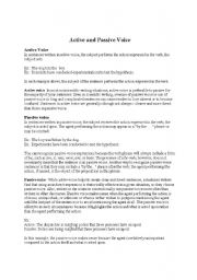 English Worksheet: Active and passive voice