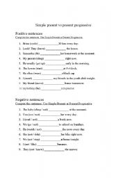 English Worksheet: simple present vs present progressive