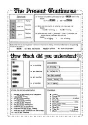 English Worksheet: Present Continuous - Grammar