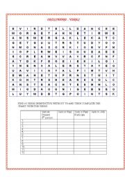 English worksheet: WORDSEARCH  - VERBS IN INFINITIVE WITHOUT TO