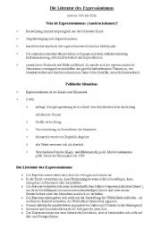 English Worksheet: Expresionismus