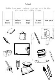 English worksheet: School