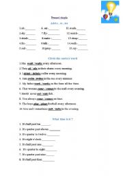 English worksheet: Present Simple