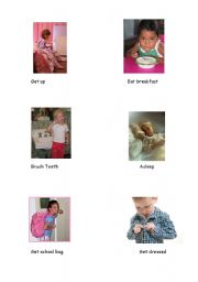 English Worksheet: sequencing getting up