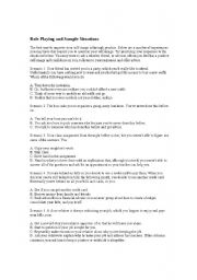 English Worksheet: Role Playing and Sample Situations 