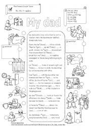 English Worksheet: My dad - Present Simple 3rd sing gap filling