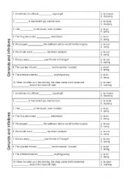 English Worksheet: Gerunds and Infinitives