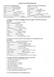 English Worksheet: smple past tense