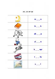 English worksheet: oo, ee or ea