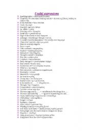 English Worksheet: useful expressions