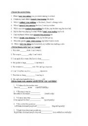 English Worksheet: when /while, too/enough ,should