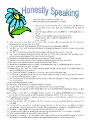 English Worksheet: Honestly Speaking