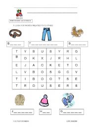 English Worksheet: clothes 