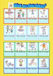 English Worksheet: What are you doing? - Present Continuous