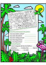 English Worksheet: ANIMALS / THERE ARE