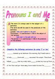 pronouns- I and me