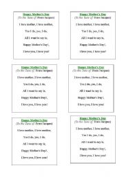 English Worksheet: Happy Mothers Day